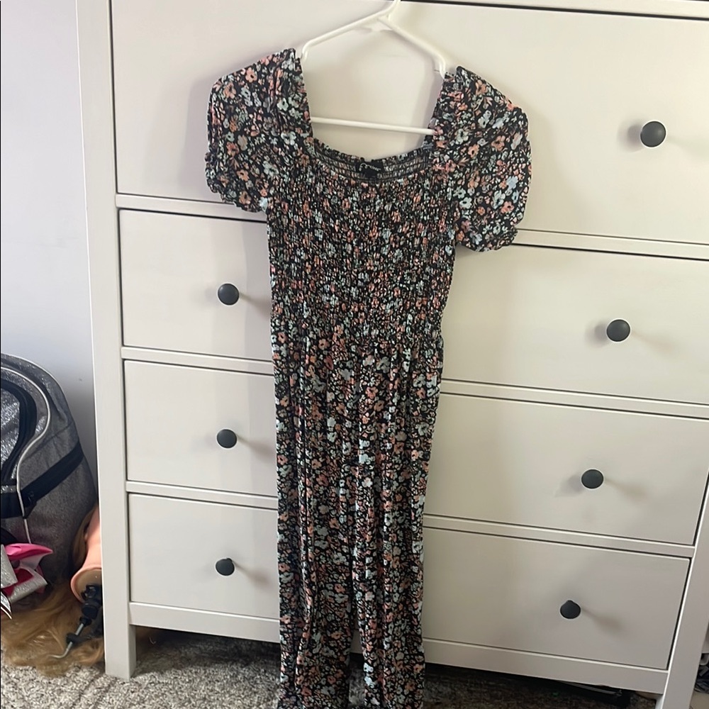 Floral Smocked Capri Romper